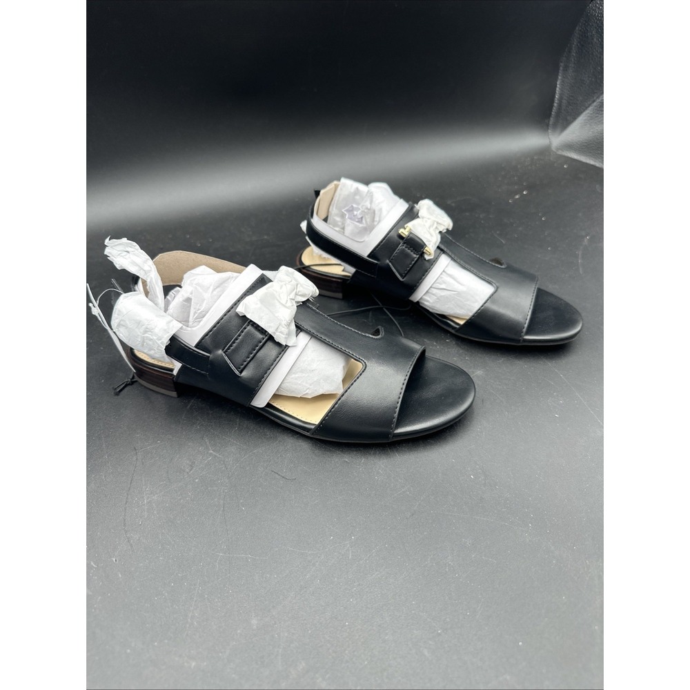 Liz‎ Claiborne LC Grove Sandals Black Women's Size 6.5 M T-Strap Buckle - Picture 3 of 8